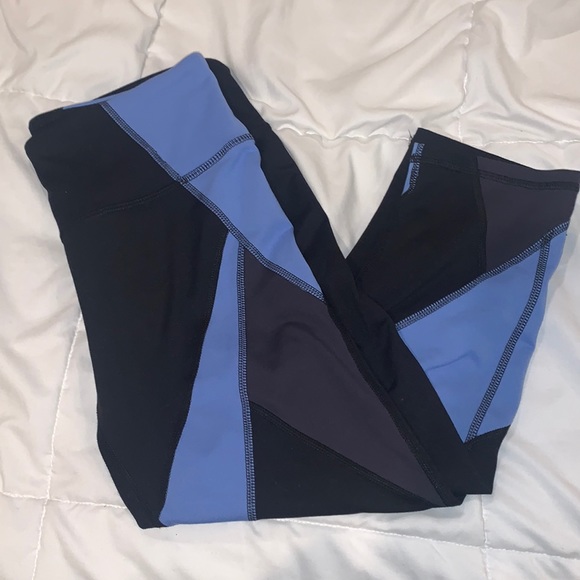 Champion Pants - champion blue and black cropped leggings